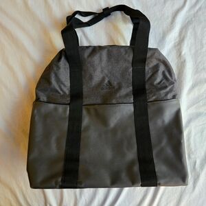 Adidas Convertible Backpack Duffel Travel Bag Charcoal with clear outer pockets
